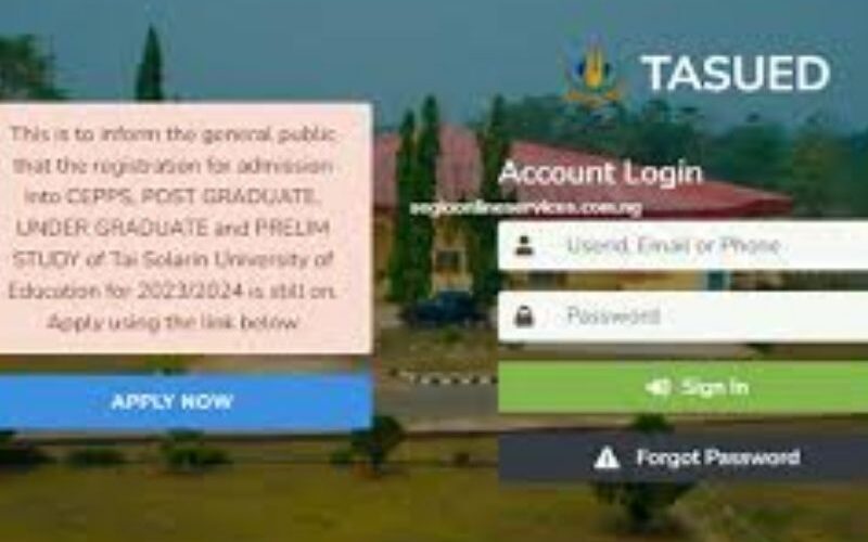 Tai Solarin University of Education Student Portal